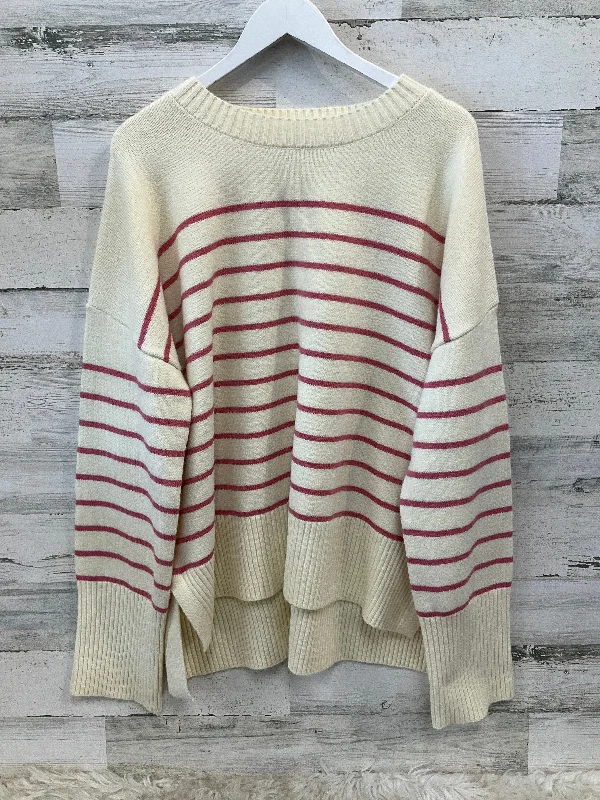 Anniversary Sale Sweater By Cme In Cream & Pink, Size: 2x