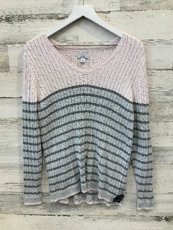 Price Buster Sweater By Croft And Barrow In Pink & White, Size: L