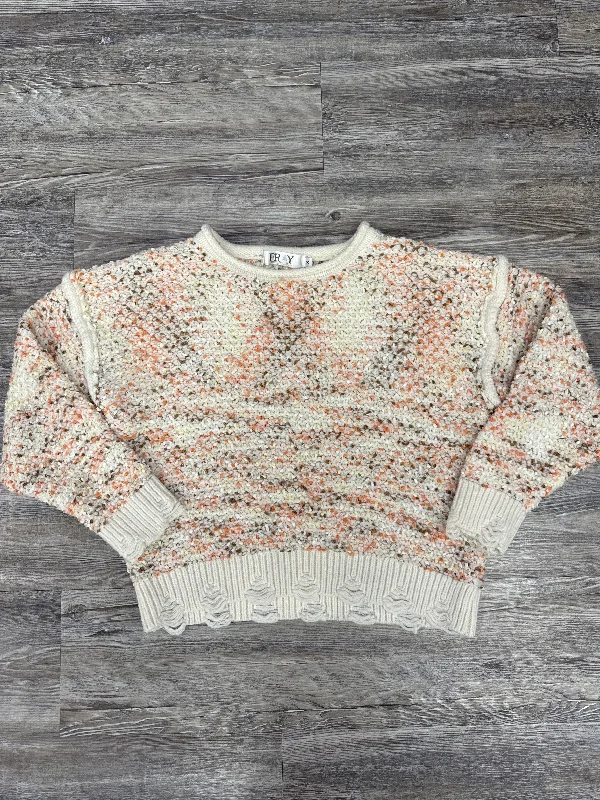 YEAR-End Sale Sweater By Fray In Orange White, Size: S