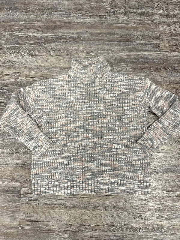 Overstock Sweater By Loft In Grey & Tan, Size: L