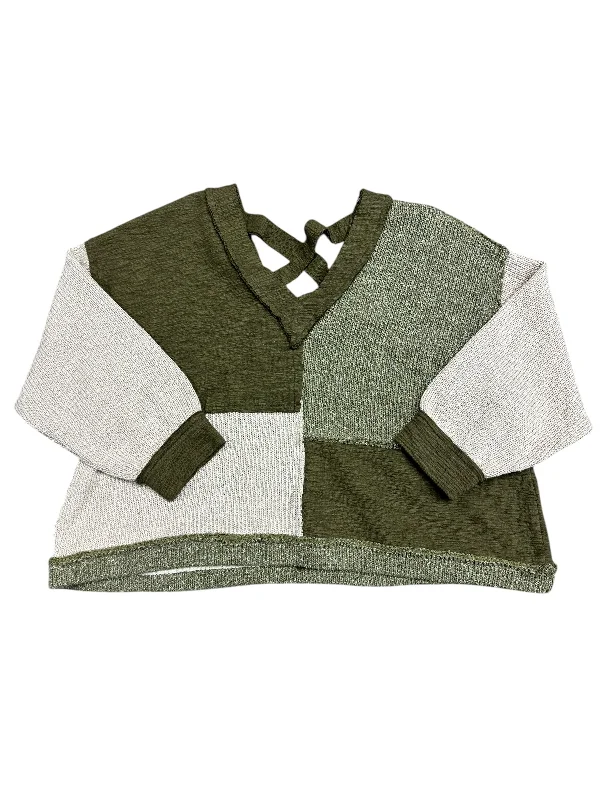 Savings Event Sweater By Pol In Cream & Green, Size: M