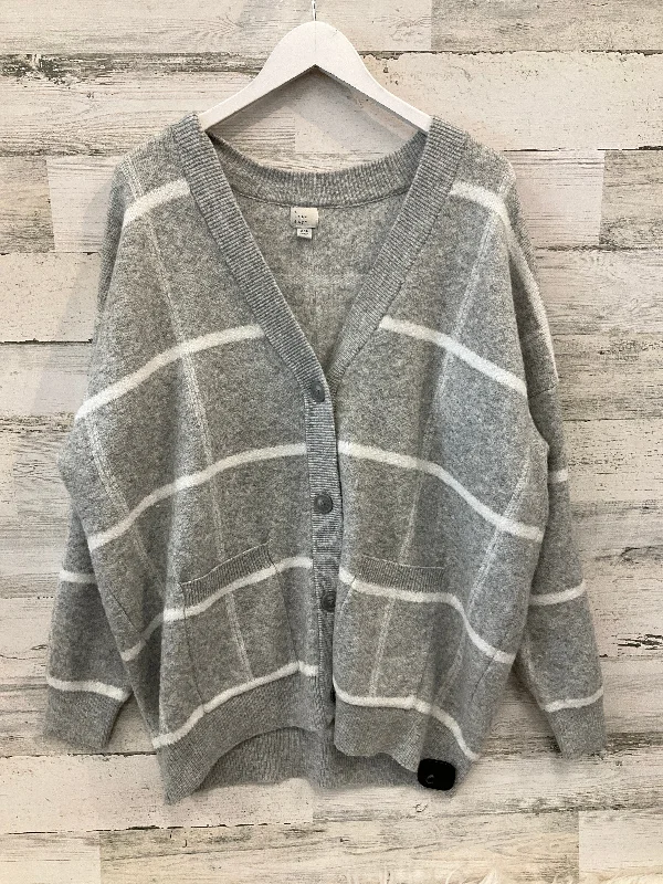 Discount Deals Sweater Cardigan By A New Day In Grey, Size: 2x