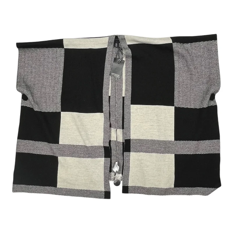 Crazy Savings Sweater Cardigan By Adrienne Vittadini In Black & Cream, Size:M