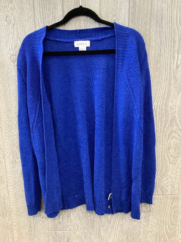 Don’t Miss Out Sweater Cardigan By Liz Claiborne In Blue, Size: L