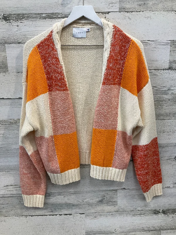 Closeout Sale Sweater Cardigan By Lush In Orange, Size: L