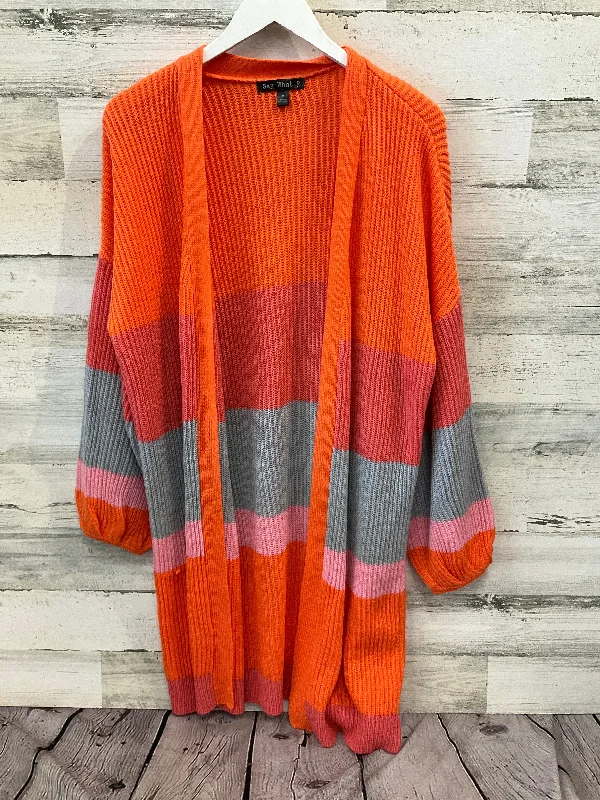 Final Sale Sweater Cardigan By Say What In Orange, Size: M