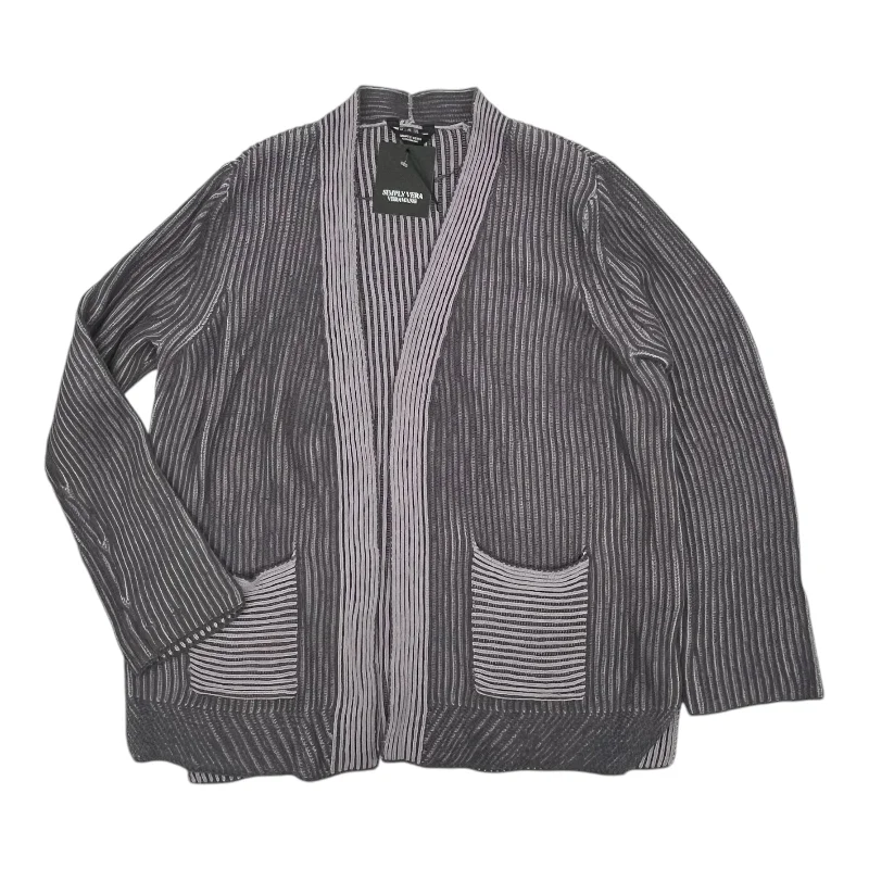 Super Deal Sweater Cardigan By Simply Vera In Purple, Size:Xl