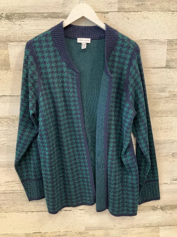 Super Sale Sweater Cardigan By Susan Graver In Green, Size: 1x
