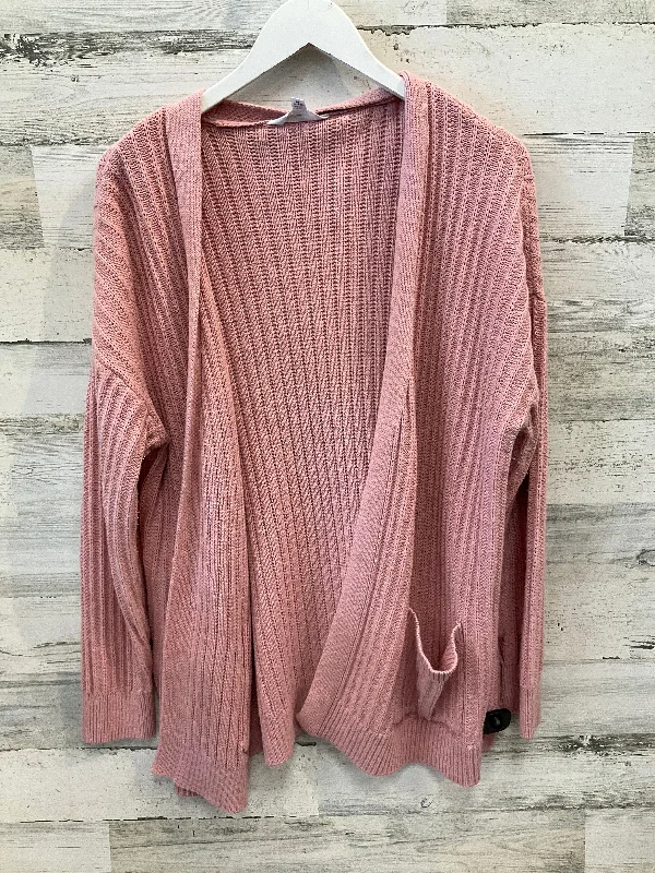 Buy Now Sweater Cardigan By Time And Tru In Pink, Size: M