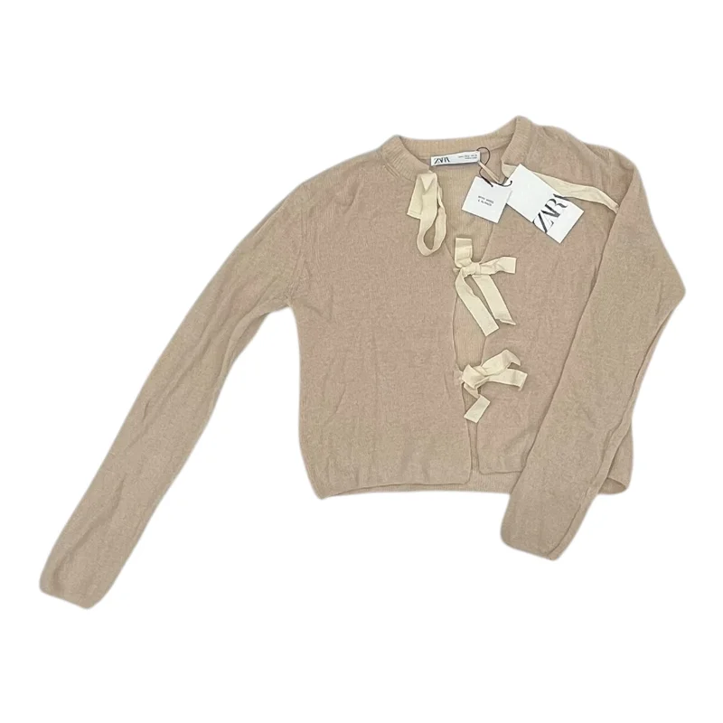 Great Bargains Sweater Cardigan By Zara In Cream, Size:M