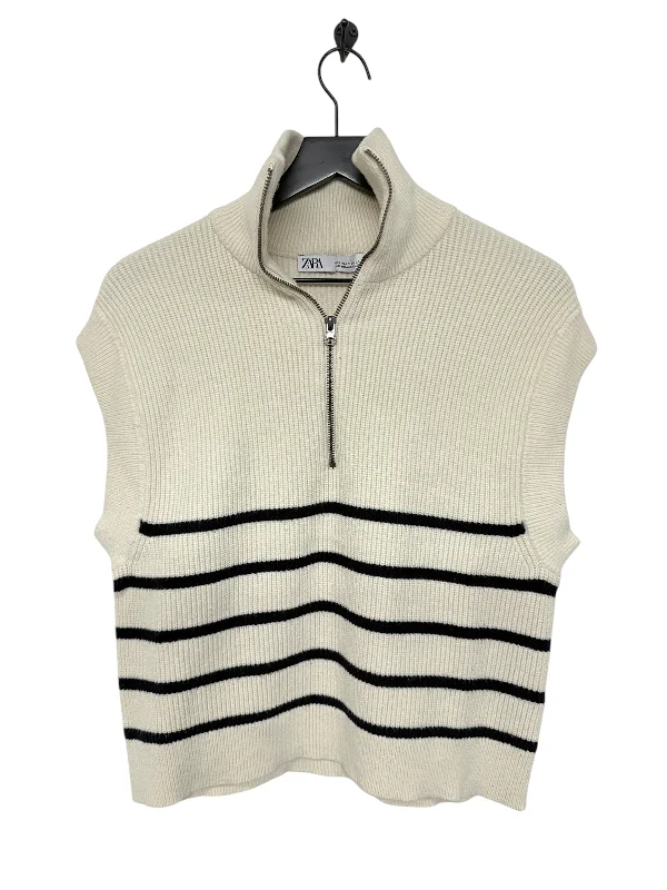 Year-End Clearance Sweater Short Sleeve By Zara In Cream, Size: S