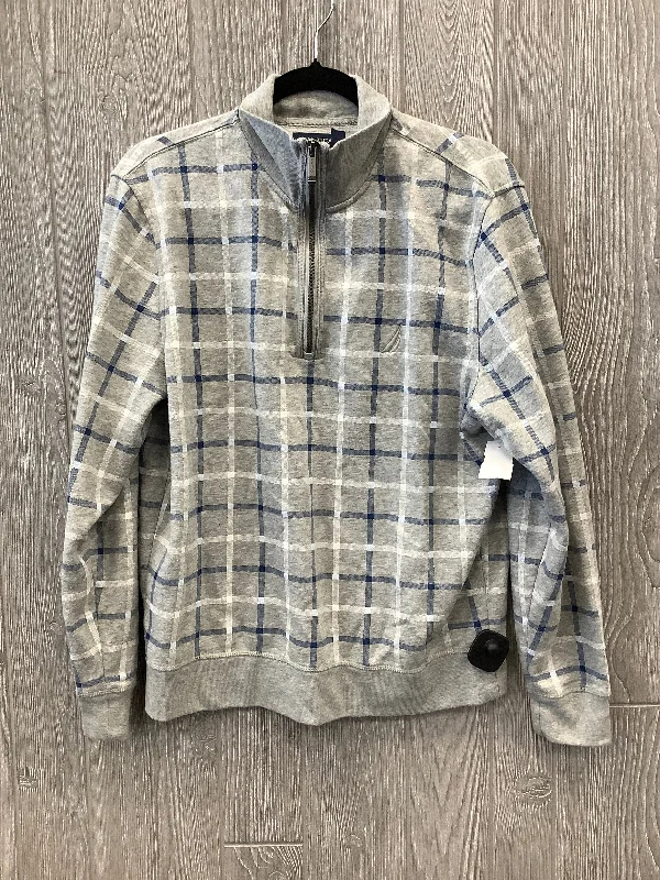 Limited Availability Sweatshirt Crewneck By Nautica In Blue & Grey, Size: M