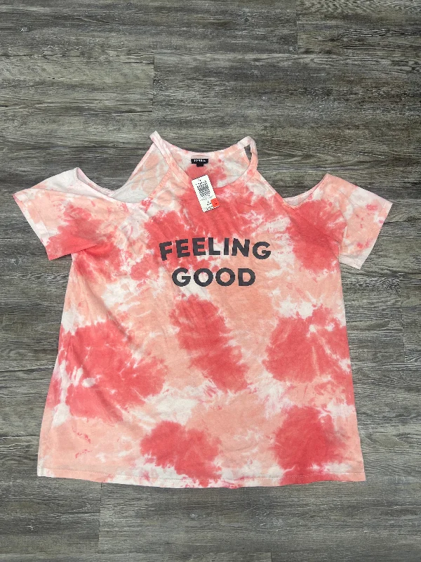 Act Now Tie Dye Print Top Short Sleeve Torrid, Size 1x