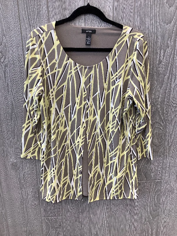 Weekend Deal Top 3/4 Sleeve By Alfani In Brown, Size: M