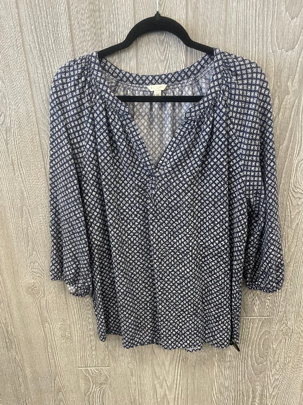 Deep Discounts Top 3/4 Sleeve By Sonoma In Blue, Size: Xl