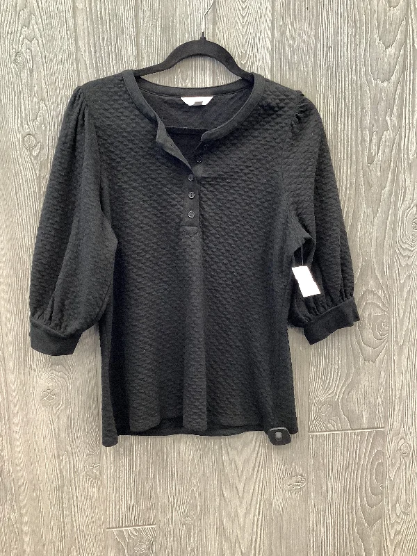 Today's Special Top 3/4 Sleeve By Time And Tru In Black, Size: M