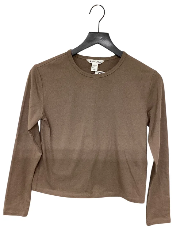 Discount Extravaganza Top Long Sleeve Basic By Athleta In Tan, Size: Xxs