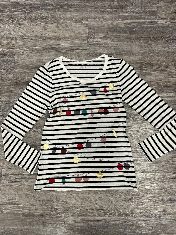 Special Price Top Long Sleeve Basic By Loft In Black & White, Size: S
