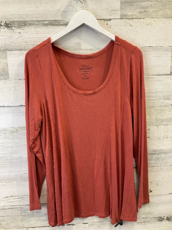 Today Only Top Long Sleeve Basic By Torrid In Orange, Size: Xl