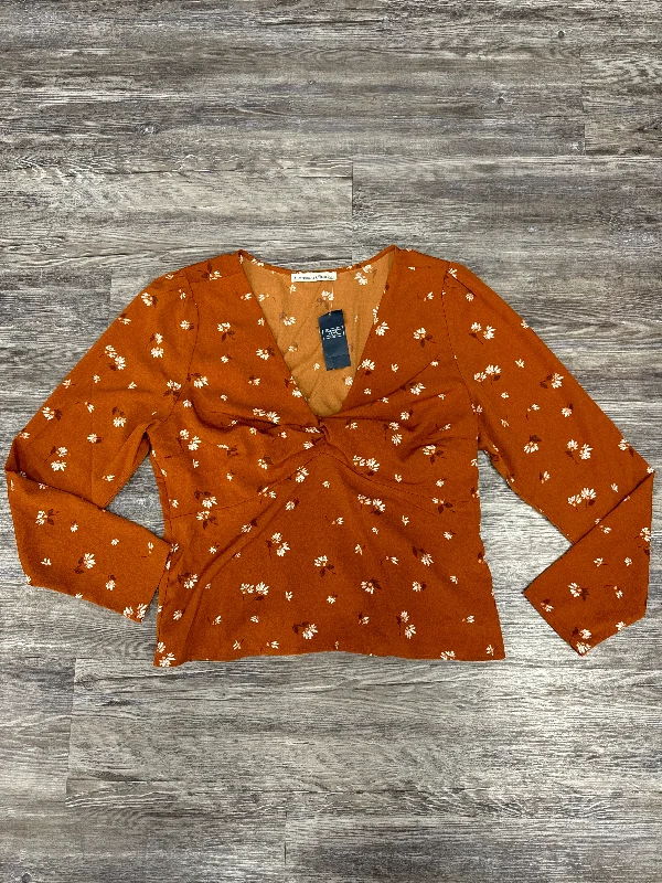 Special Offer Top Long Sleeve By Abercrombie And Fitch In Orange, Size: L
