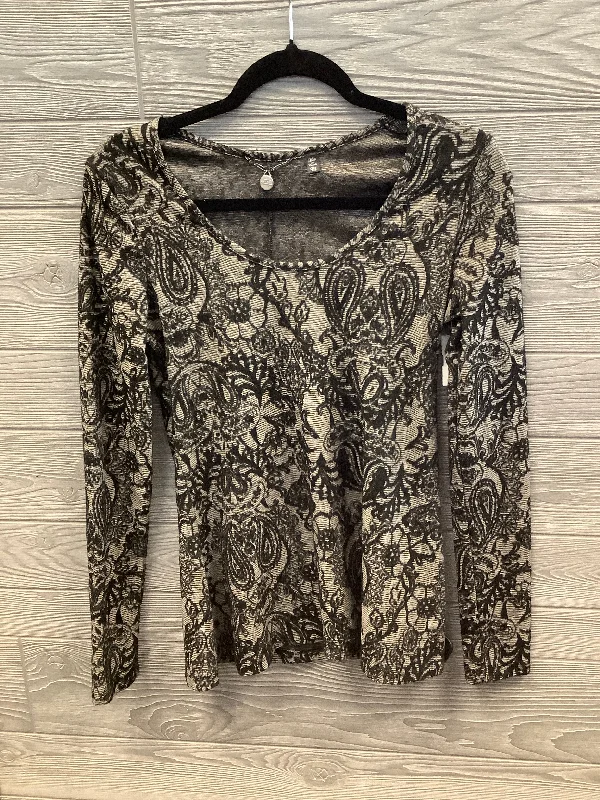 Midnight Sale Top Long Sleeve By Bke In Grey, Size: M