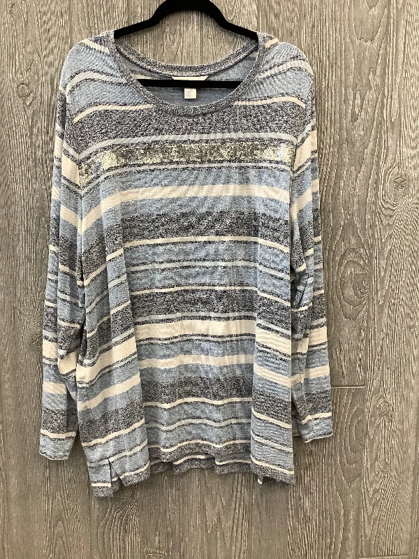 Deal Alert Top Long Sleeve By Cj Banks In Blue, Size: 3x