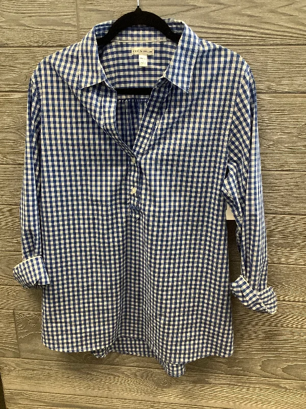 Clearance Event Top Long Sleeve By Croft And Barrow In Plaid Pattern, Size: L