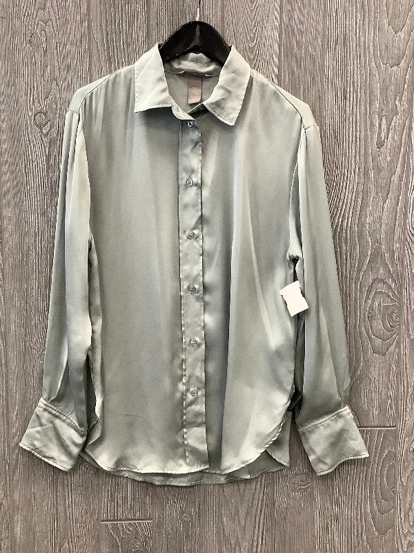 Quick Sale Top Long Sleeve By H&m In Green, Size: S
