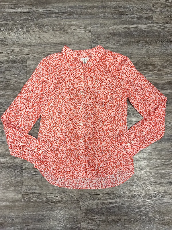 Special Discount Top Long Sleeve By J. Crew In Red & White, Size: M
