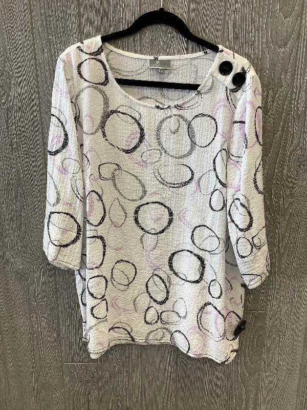 New Markdowns Top Long Sleeve By Jm Collections In Purple & White, Size: Xl