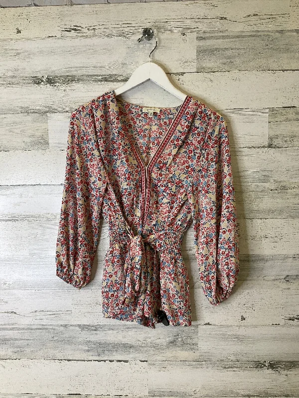 Shop and Save Top Long Sleeve By Max Studio In Floral Print, Size: M