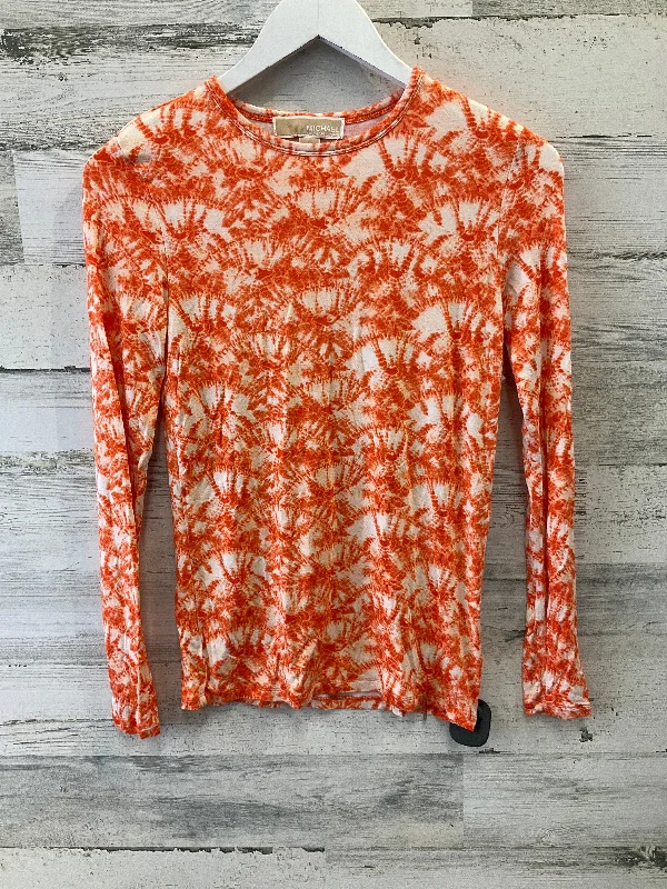 Final Sale Top Long Sleeve By Michael By Michael Kors In Orange, Size: Xs