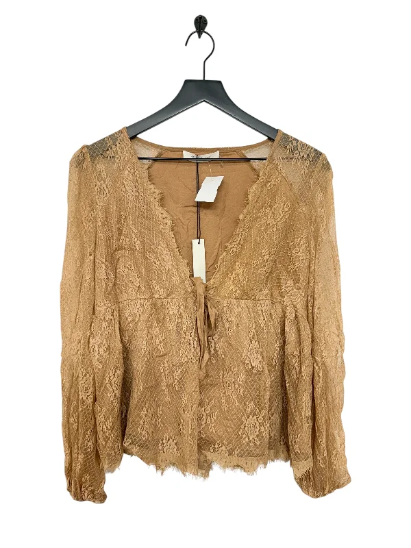 Buy Now Top Long Sleeve By Mustard Seed In Orange, Size: L