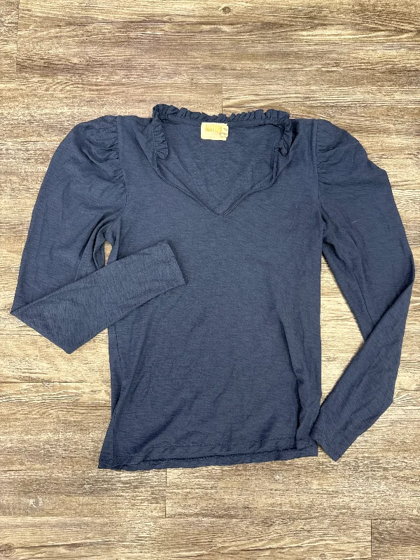 Limited Quantity Top Long Sleeve By Nation In Blue, Size: Xs