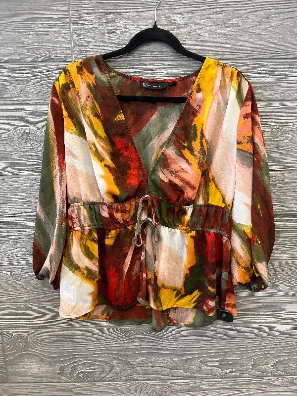 Doorbuster Deal Top Long Sleeve By New York And Co In Multi-colored, Size: L