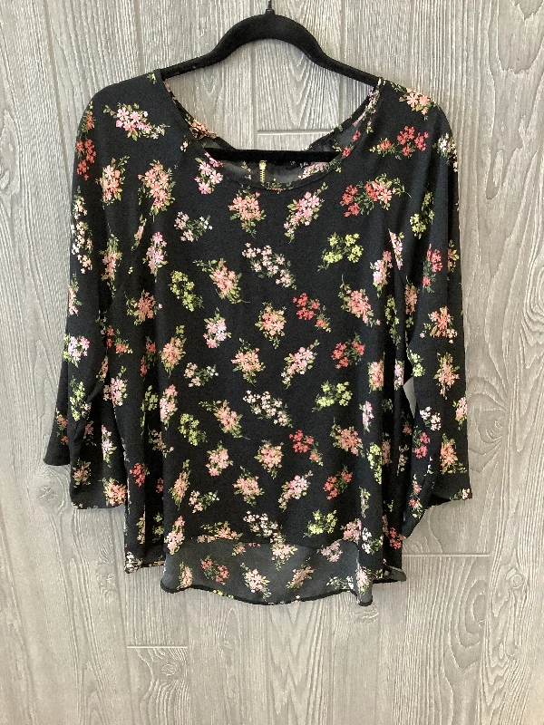 Final Clearance Top Long Sleeve By Papermoon In Floral Print, Size: Xl