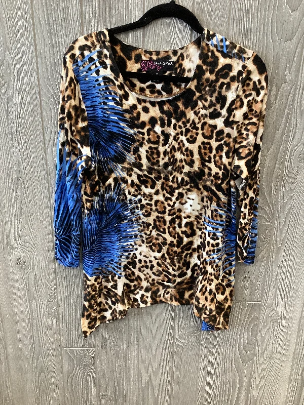 Time-Limited Offer Top Long Sleeve By Peck And Peck In Animal Print, Size: M