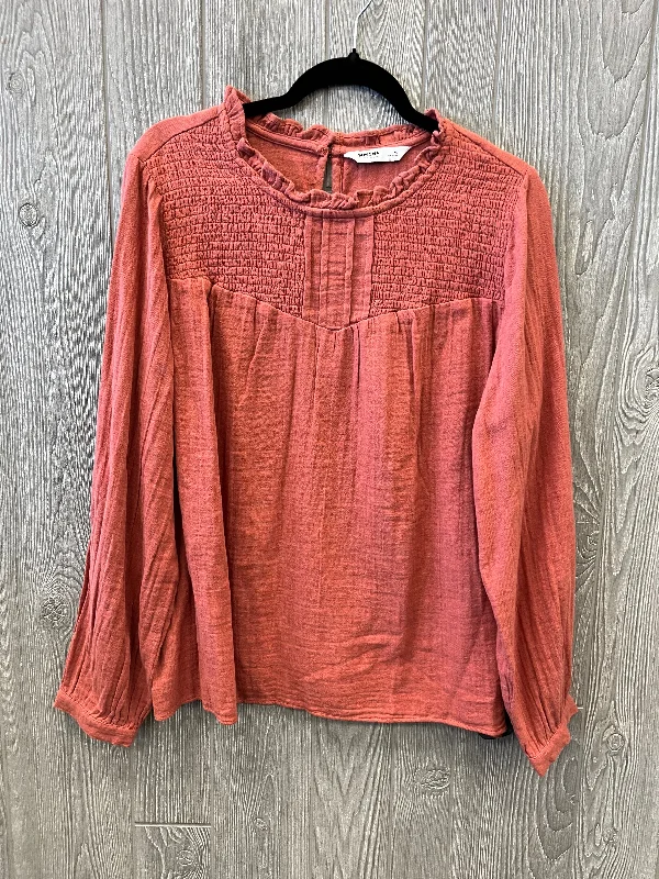 Flash Deals Top Long Sleeve By Sonoma In Orange, Size: Xl