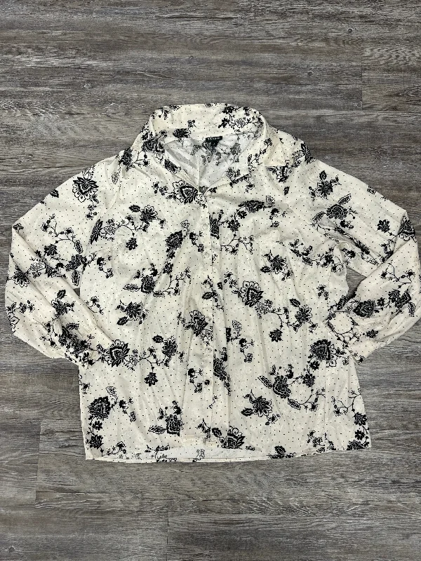 Online Only Top Long Sleeve By Torrid In Black & White, Size: 1x