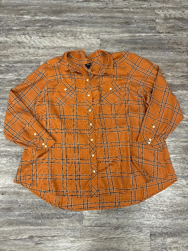 Lowest Price Top Long Sleeve By Torrid In Plaid Pattern