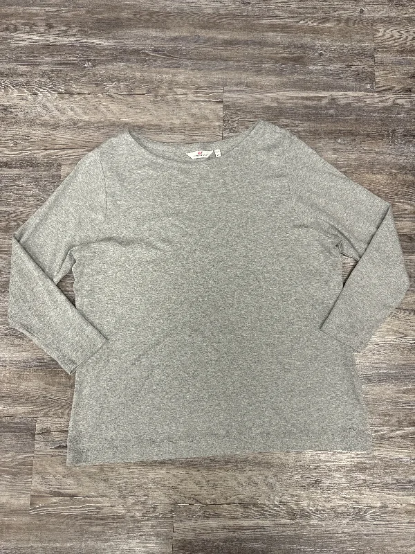 Huge Discounts Top Long Sleeve By Vineyard Vines In Grey, Size: 2x
