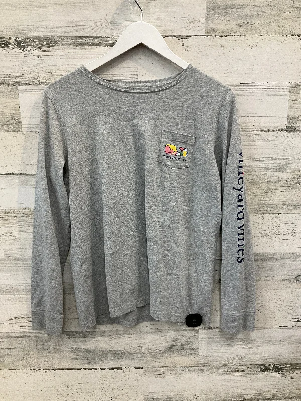 Exclusive Savings Top Long Sleeve By Vineyard Vines In Grey, Size: L