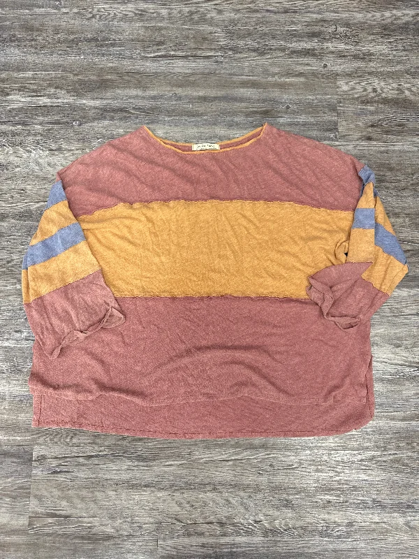 YEAR-End Sale Top Long Sleeve By We The Free In Red & Yellow, Size: M