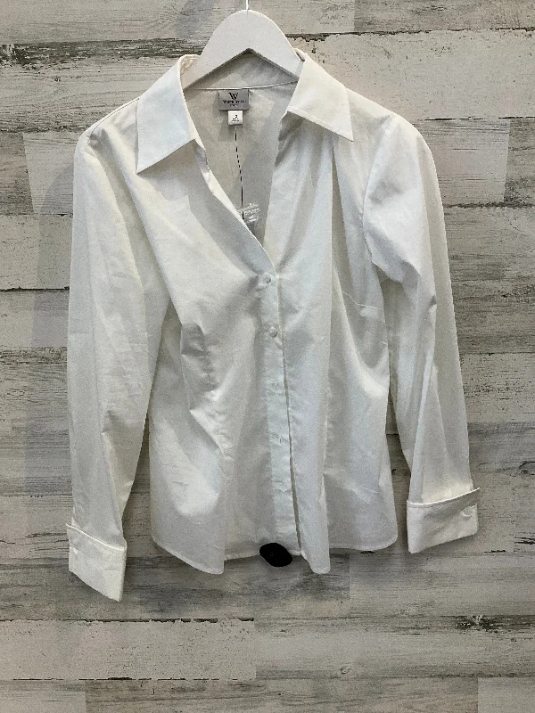 Discount Deals Top Long Sleeve By Worthington In White, Size: L
