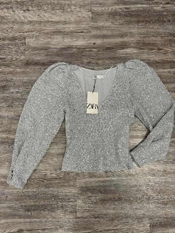 Buy More, Save More Top Long Sleeve By Zara In Silver, Size: M