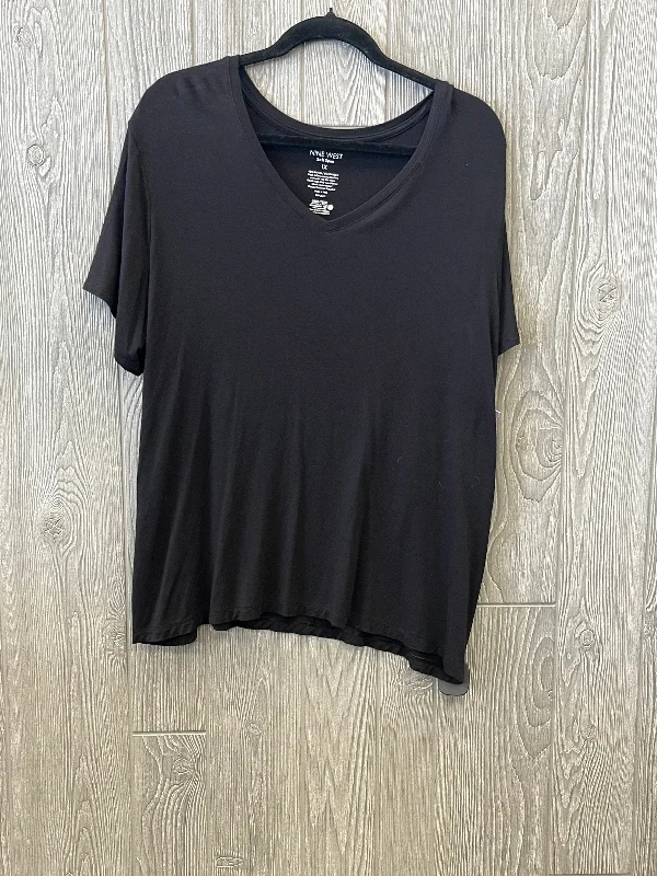 Unmissable Offer Top Short Sleeve Basic By Nine West In Black, Size: 1x