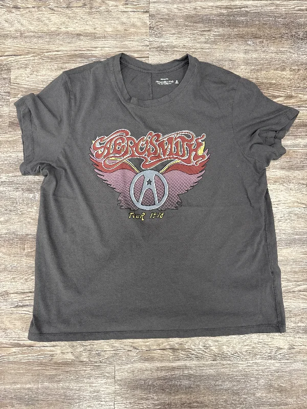 Instant Discount Top Short Sleeve By Abercrombie And Fitch In Grey, Size: Xl