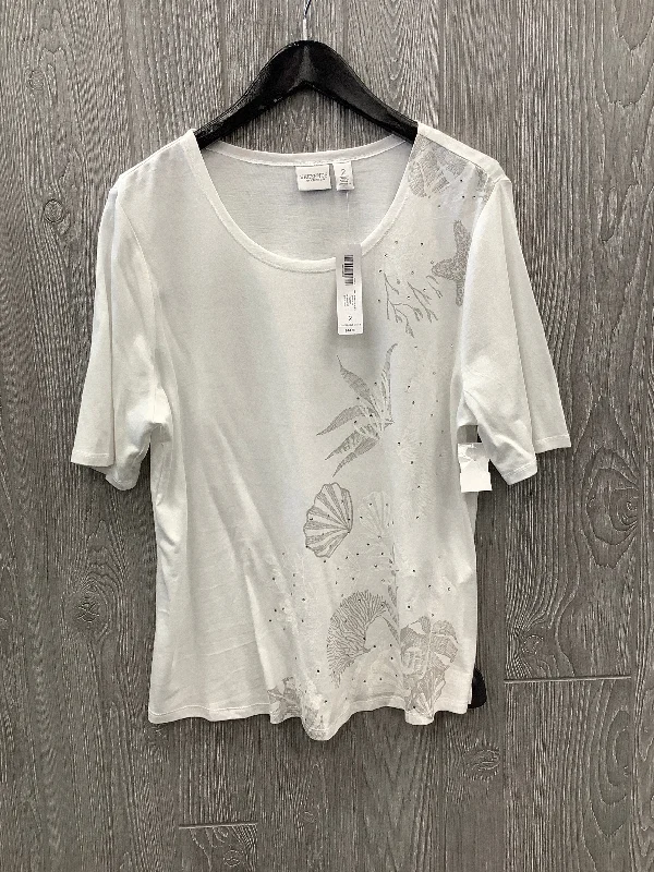 Steals and Deals Top Short Sleeve By Chicos In White, Size: L
