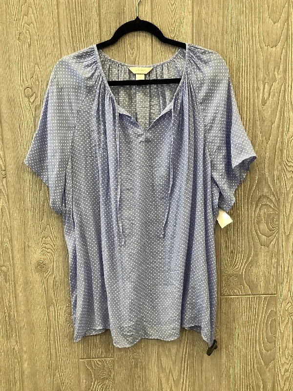 Don't Wait Top Short Sleeve By Cj Banks In Blue, Size: 2x