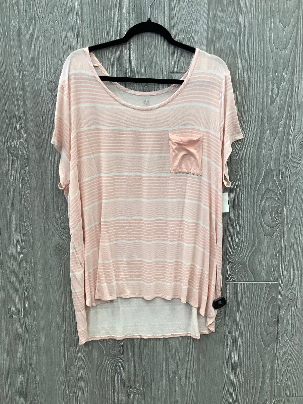 Weekend Deal Top Short Sleeve By Falls Creek In Pink, Size: 2x